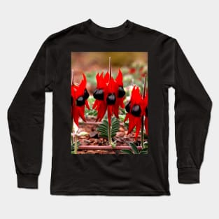 Spring in the Outback: Sturt's Desert Pea Long Sleeve T-Shirt